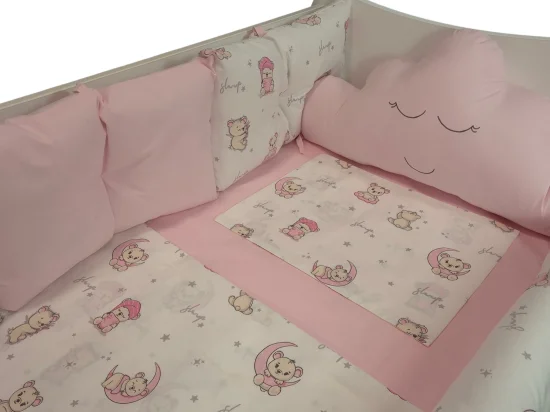 Обиколник за легло Сънчо, розово