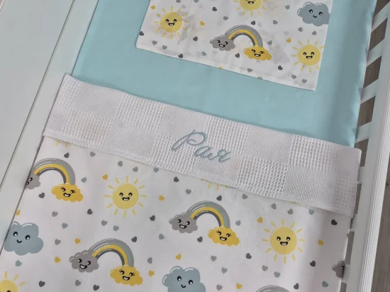 Сет за легло с бродерия Слънце, мента