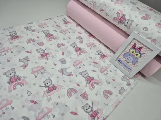 Одеяло за бебе с име Сладък мечо, розово