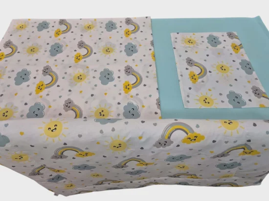 Бебешко спално бельо Слънце, мента