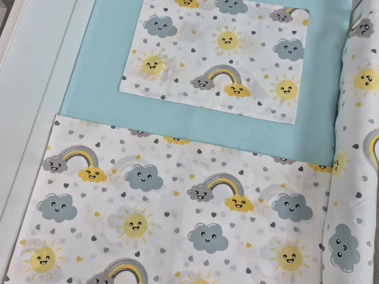 Бебешко спално бельо Слънце, мента