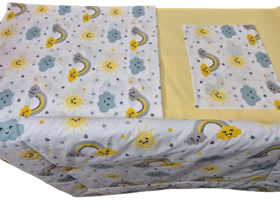 Бебешко спално бельо Слънце, жълто