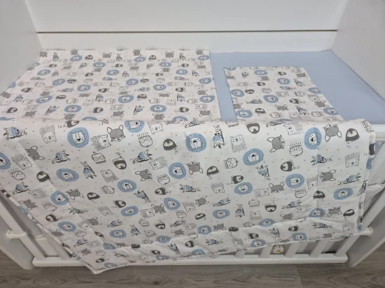 Бебешко спално бельо Сини лъвчета