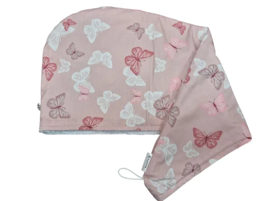 Тюрбан за след баня Пеперуди, пудра