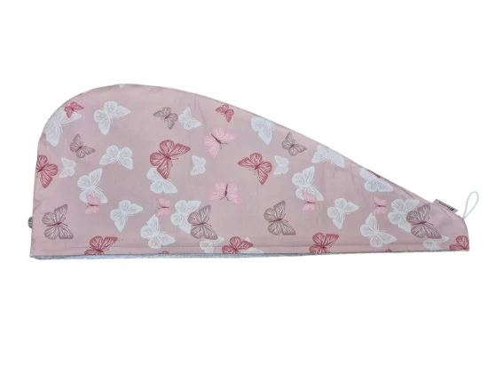 Тюрбан за след баня Пеперуди, пудра