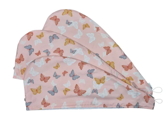 Тюрбан за след баня Пеперуди, праскова